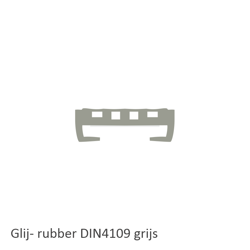 Glij- rubber DIN4109 grijs