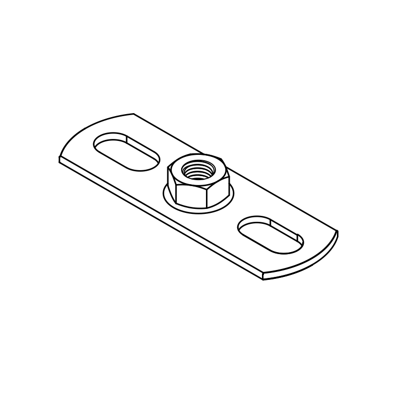 Grondplaat RVS-304 lijntekening