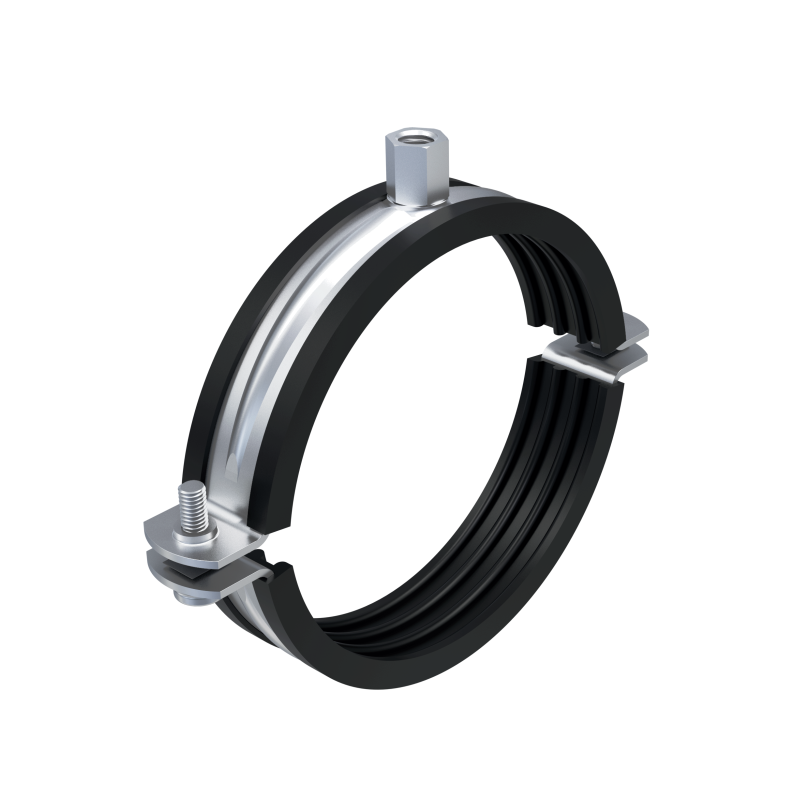 Pijpbeugel massief met EPDM rubber inlage