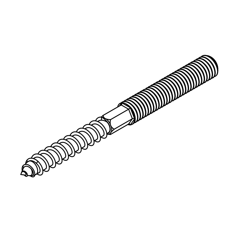 Stokeind lijntekening