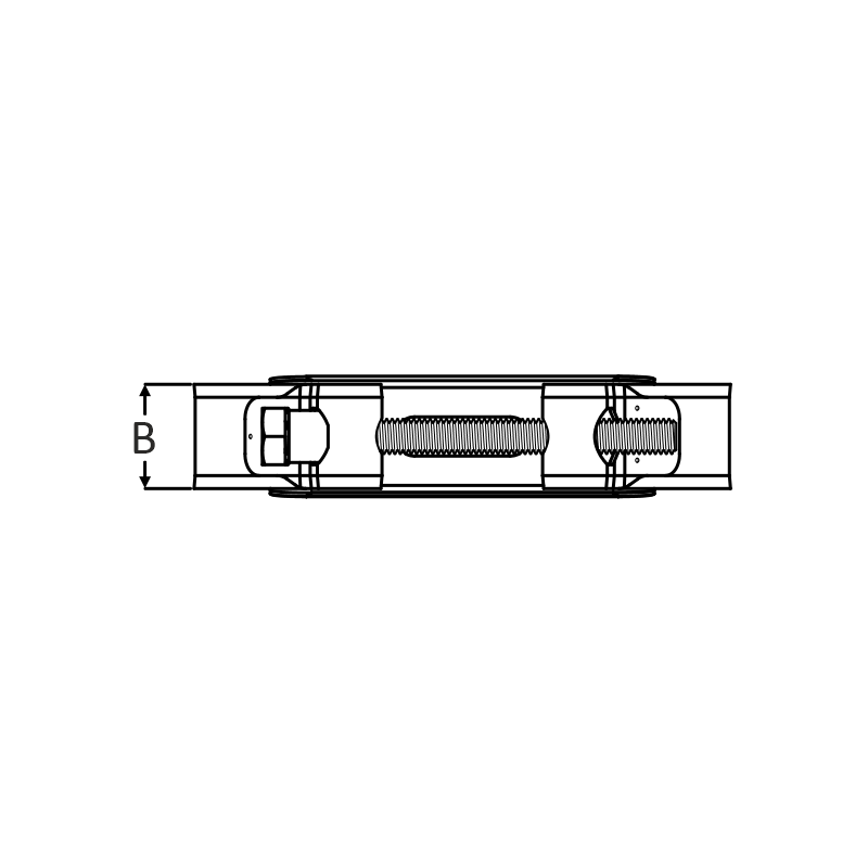 Zware slangklem W2 RVS-304 bovenaanzicht