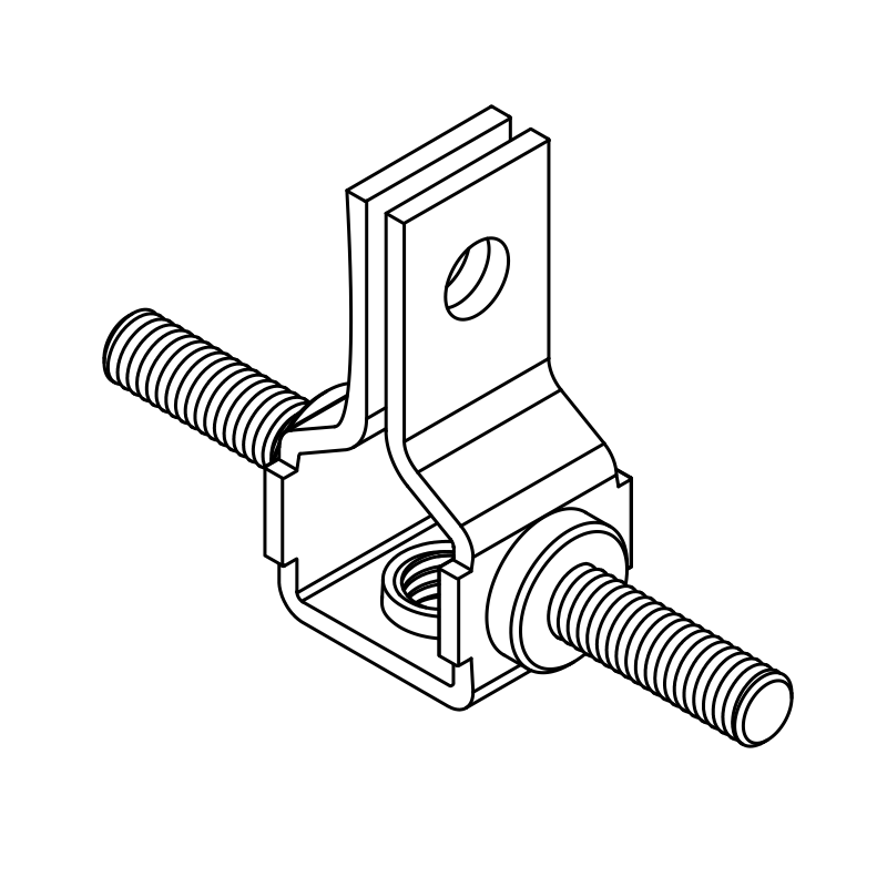 Montage-oog met M6 montage bouten RVS-304 lijntekening