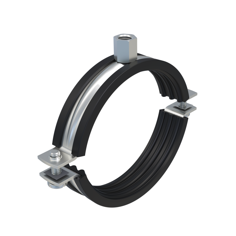 Pijpbeugel RVS-304 met EPDM rubber inlage